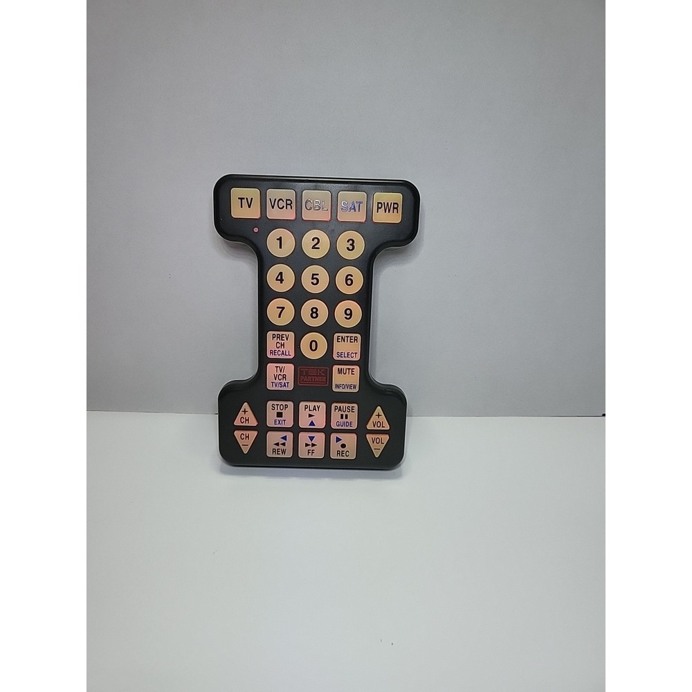 TEK Partner BW-0561-R Universal Remote Control Big Buttons Lights Up Works